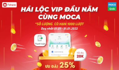Đón Lộc VIP Fshare Đầu Năm Cùng Moca – Ưu đãi HOT 25% Tối Đa 20K